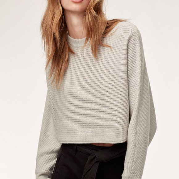 Aritzia Sweaters - Wilfred Free Lolan Cropped Sweater Grey Small